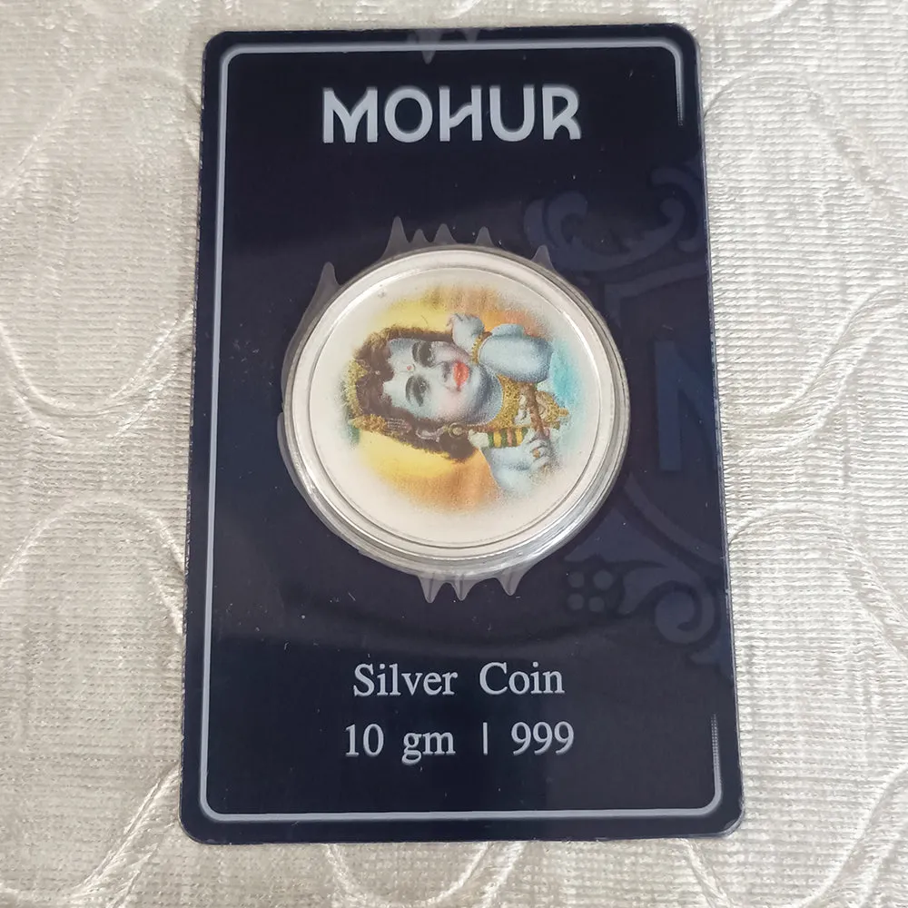 999 Pure Silver Krishna 10 Grams Coin ( Design 19)
