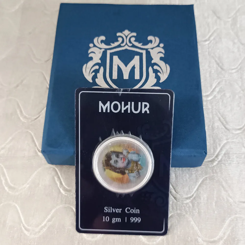 999 Pure Silver Krishna 10 Grams Coin ( Design 19)
