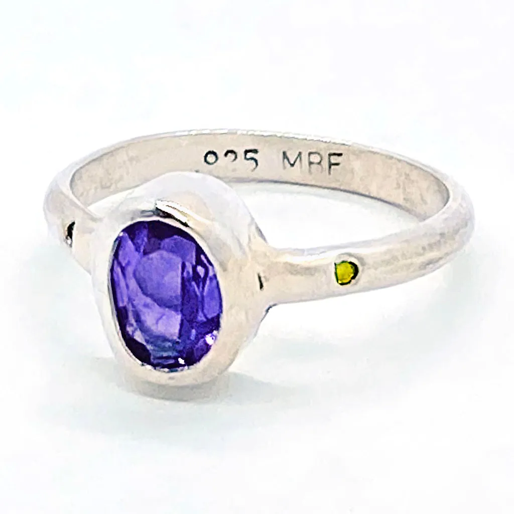 Amethyst & Diamond Ring (size 5 1/2)