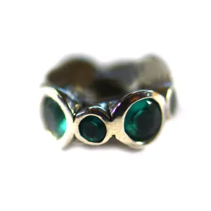 Birthday stone silver beads May