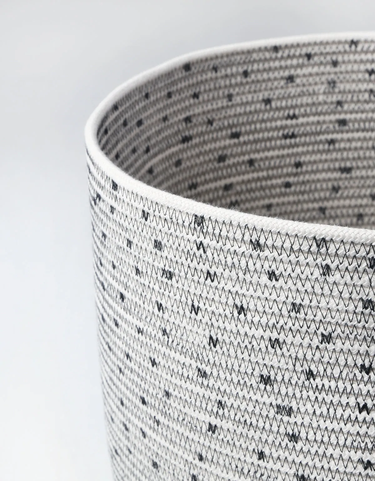 Black and White Rope Baskets with Handles