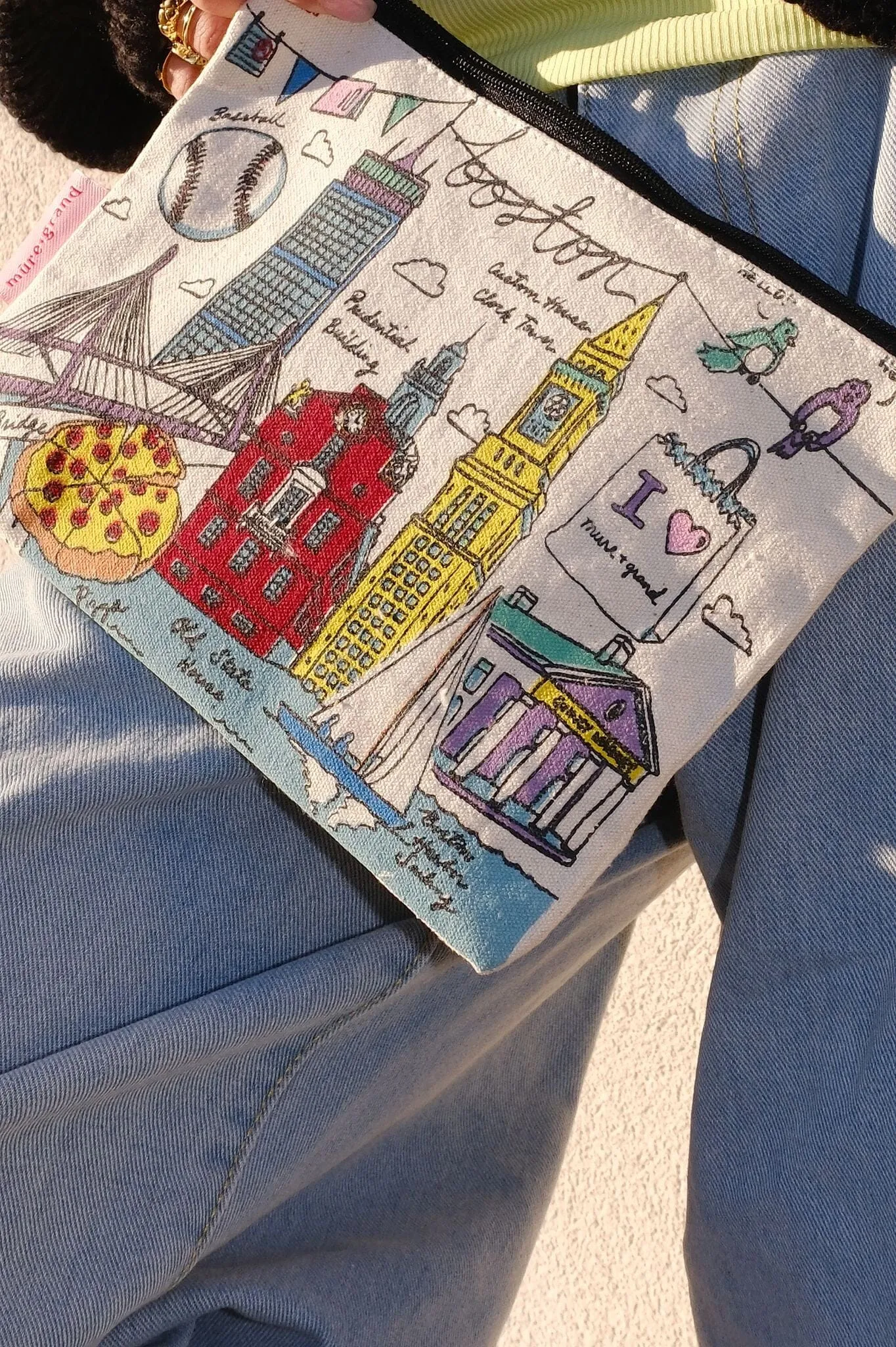 Boston Illustration Canvas Pouch