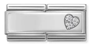 Classic Double S/Steel,CZ, silver 925 Heart with CZ  330731/09