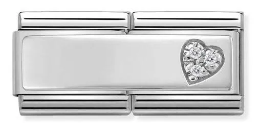 Classic Double S/Steel,CZ, silver 925 Heart with CZ  330731/09