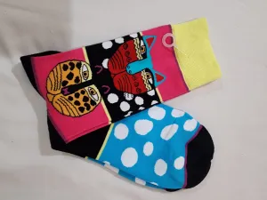 Colourful socks - arty cat