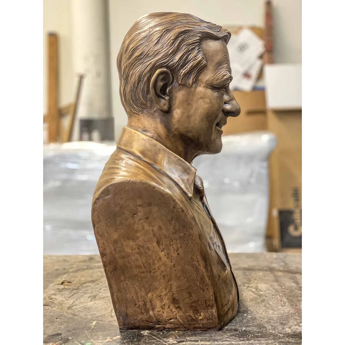 Custom Bronze Portrait Bust, Camp Coach