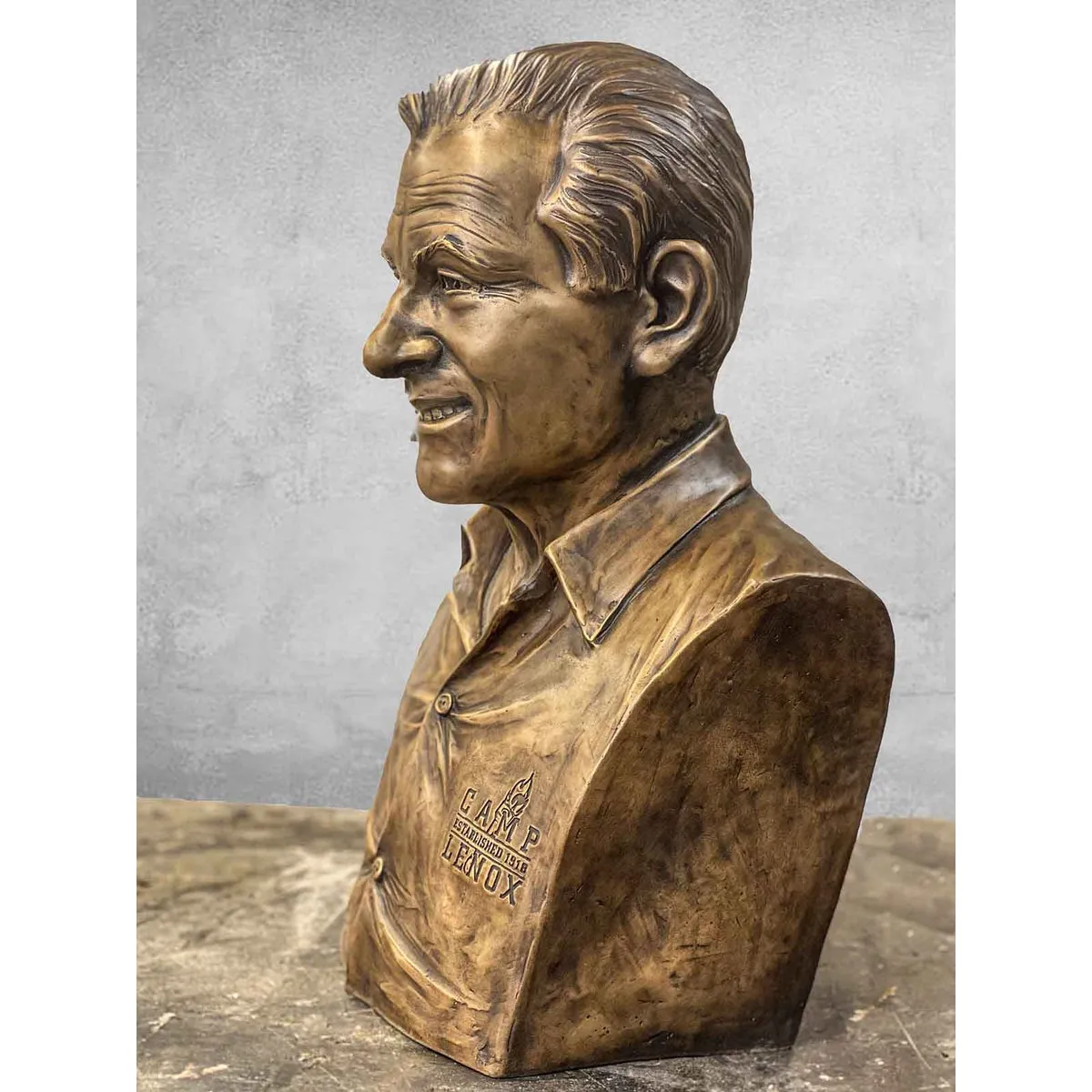 Custom Bronze Portrait Bust, Camp Coach
