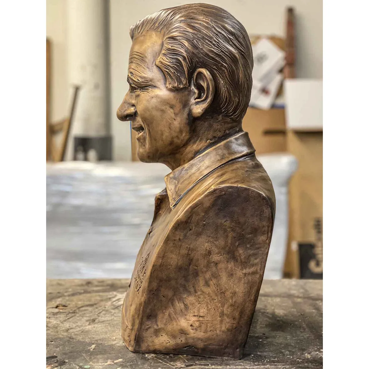 Custom Bronze Portrait Bust, Camp Coach