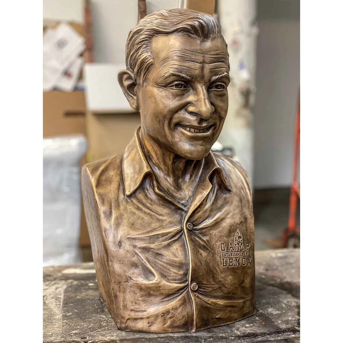 Custom Bronze Portrait Bust, Camp Coach