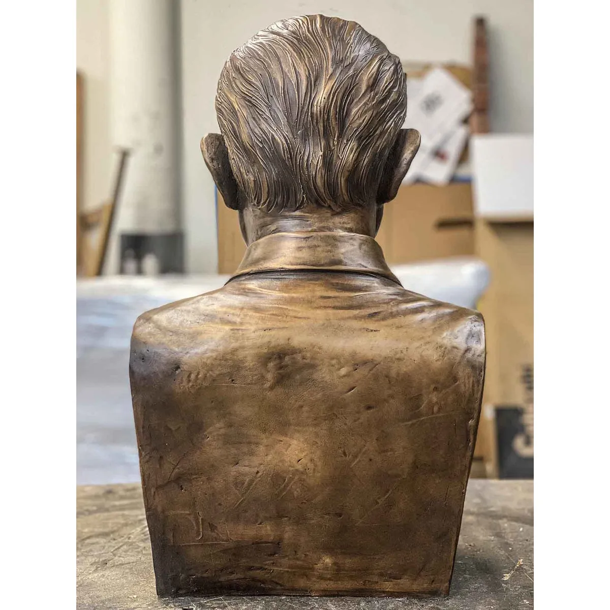 Custom Bronze Portrait Bust, Camp Coach