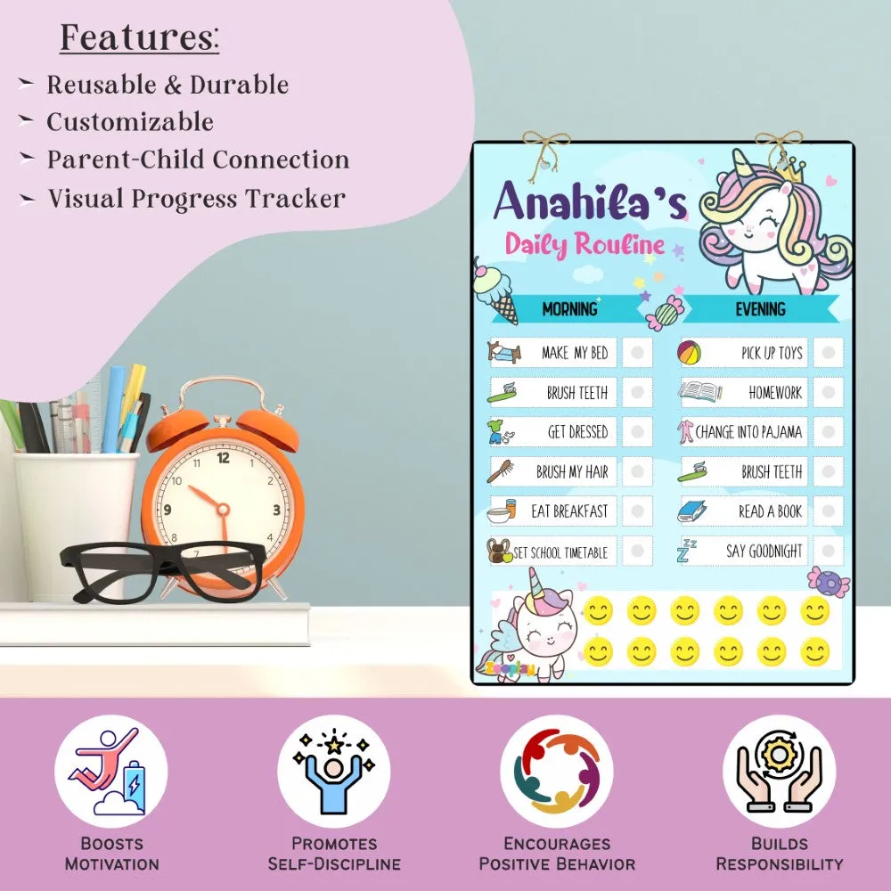Daily Reward Chart Personalised  – Unicorn Sparkle