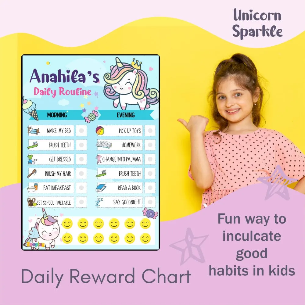 Daily Reward Chart Personalised  – Unicorn Sparkle