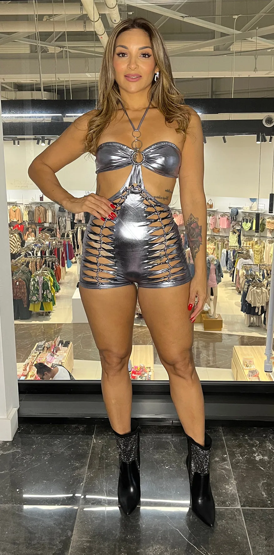 Dark Silver Romper