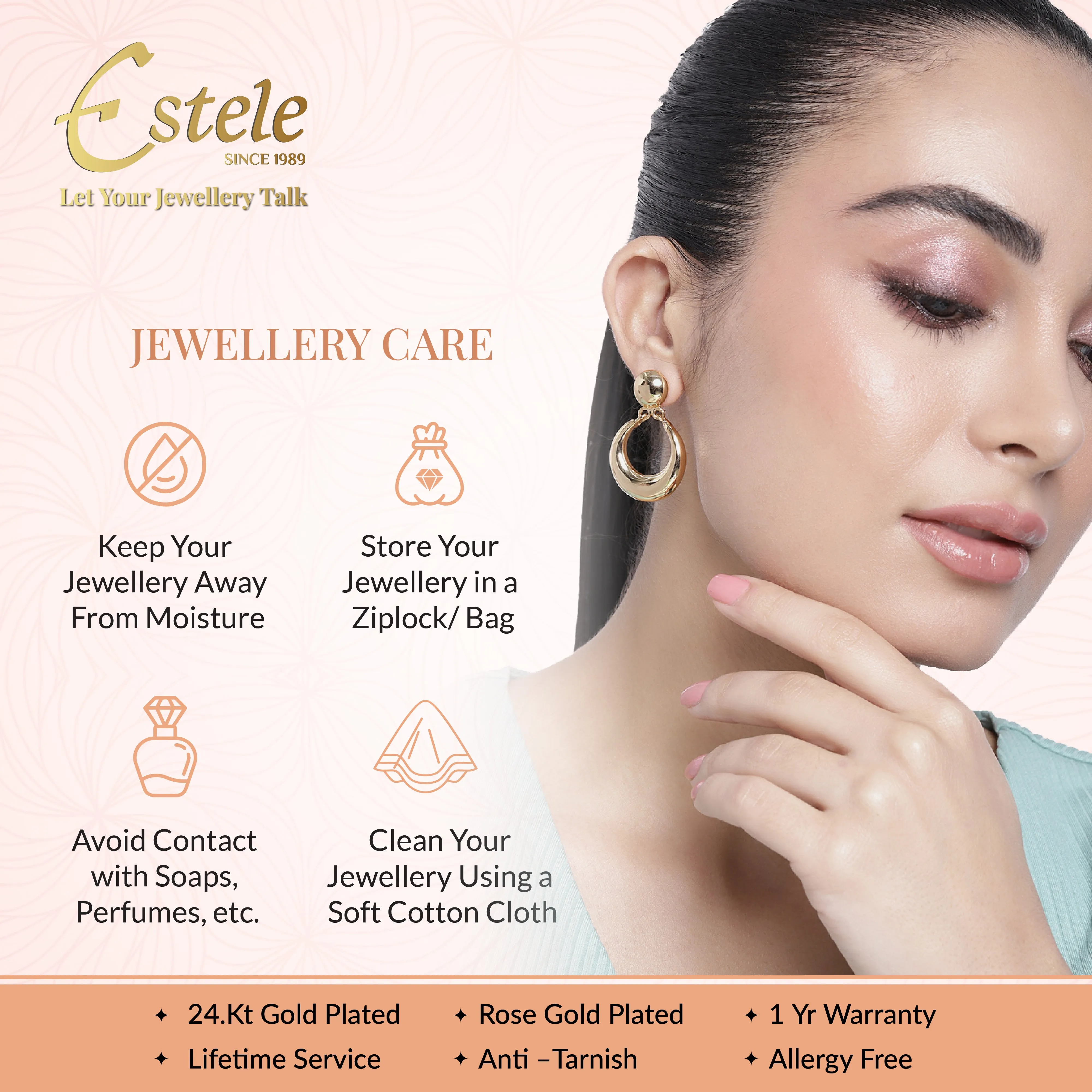 Estele Gold & Rhodium  Plated Elegant Designer Mangalsutra Necklace Set with Austrian Crystals for Women