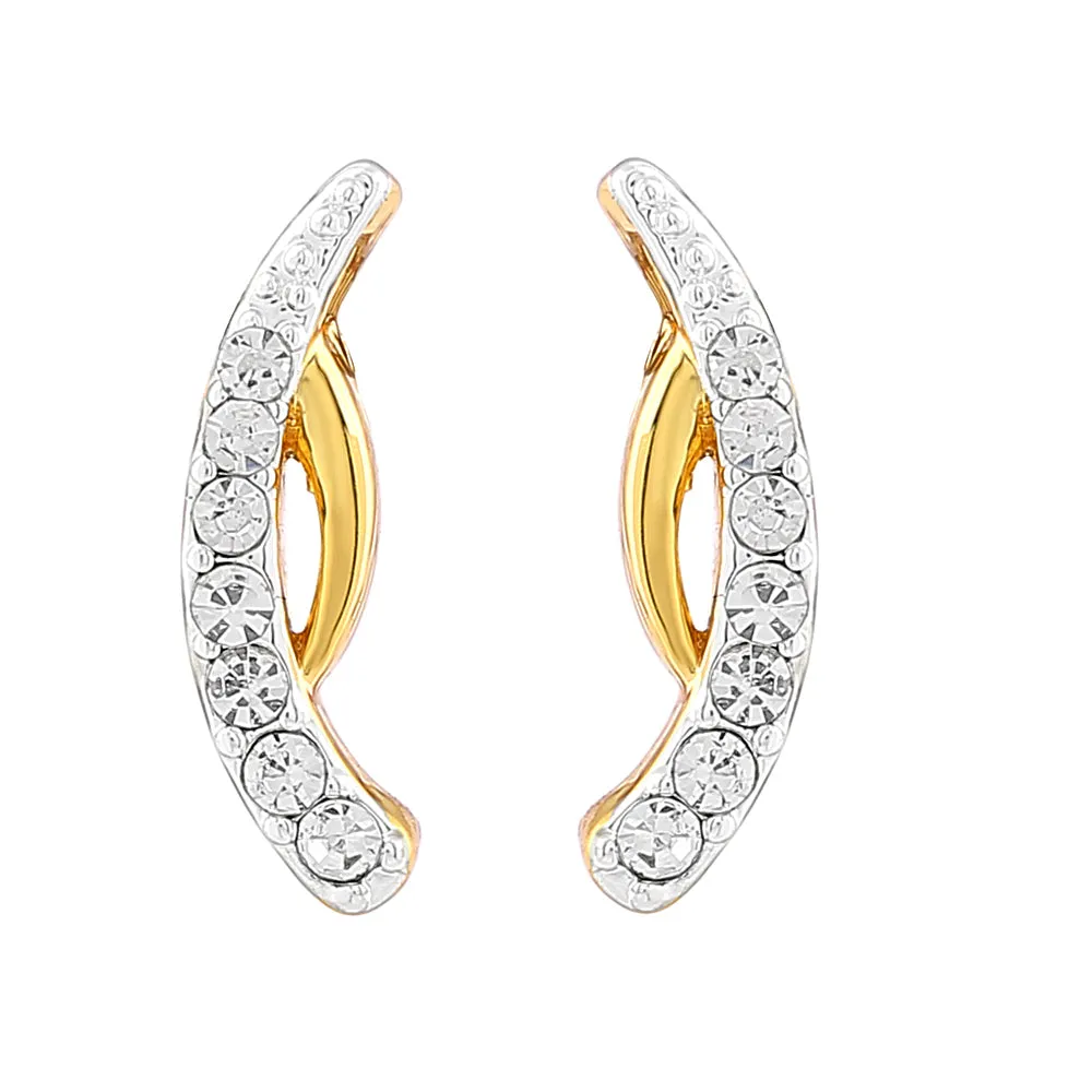 Estele Gold & Rhodium  Plated Elegant Designer Mangalsutra Necklace Set with Austrian Crystals for Women