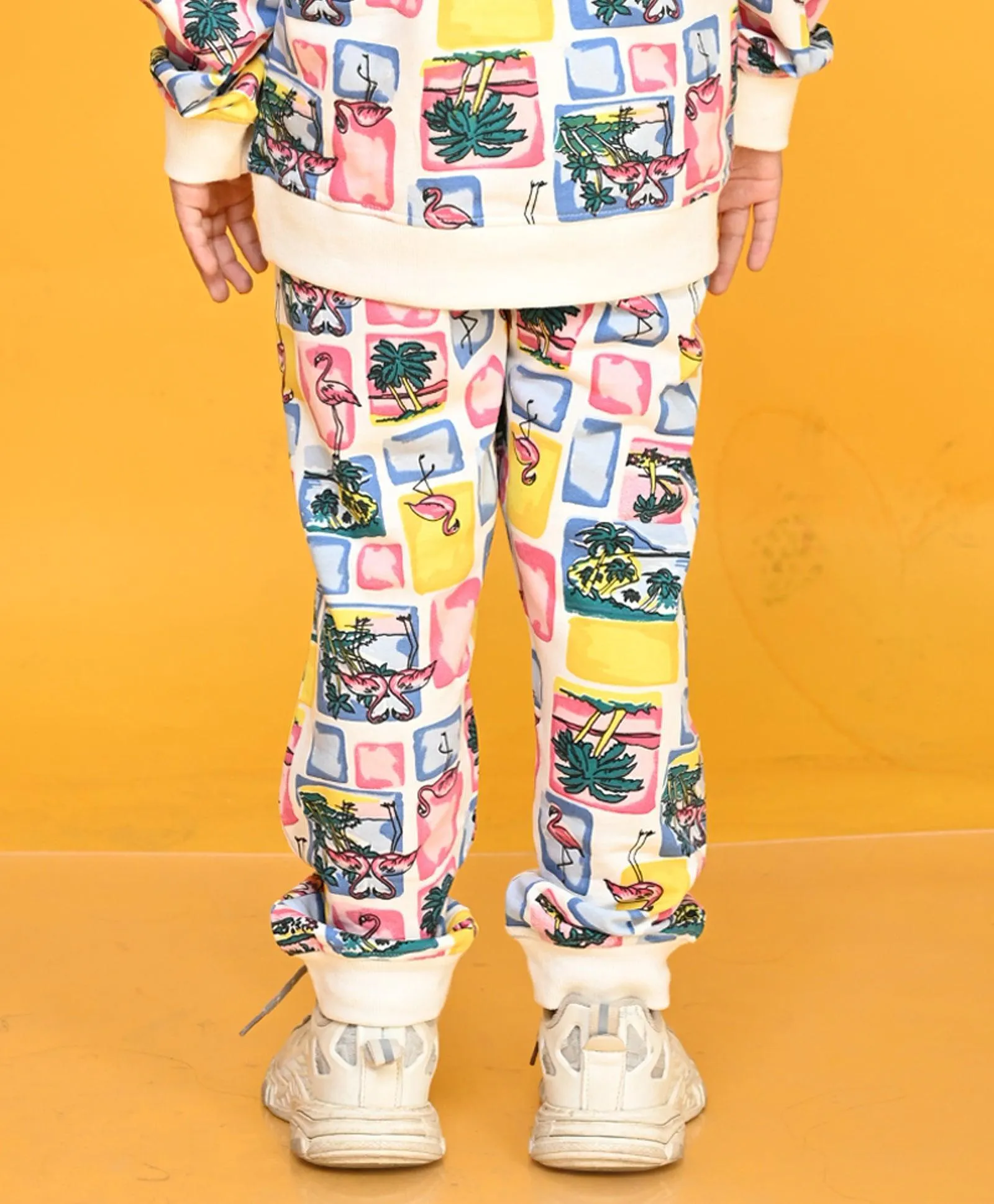 FLAMINGO NEW GIRLS FLEECE JOGGER - WHITE