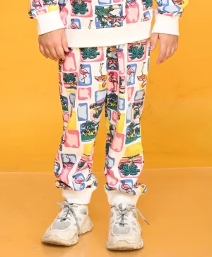 FLAMINGO NEW GIRLS FLEECE JOGGER - WHITE