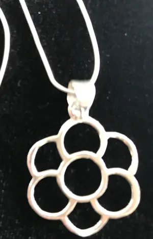 Flower Pendant and Sterling Silver Chain