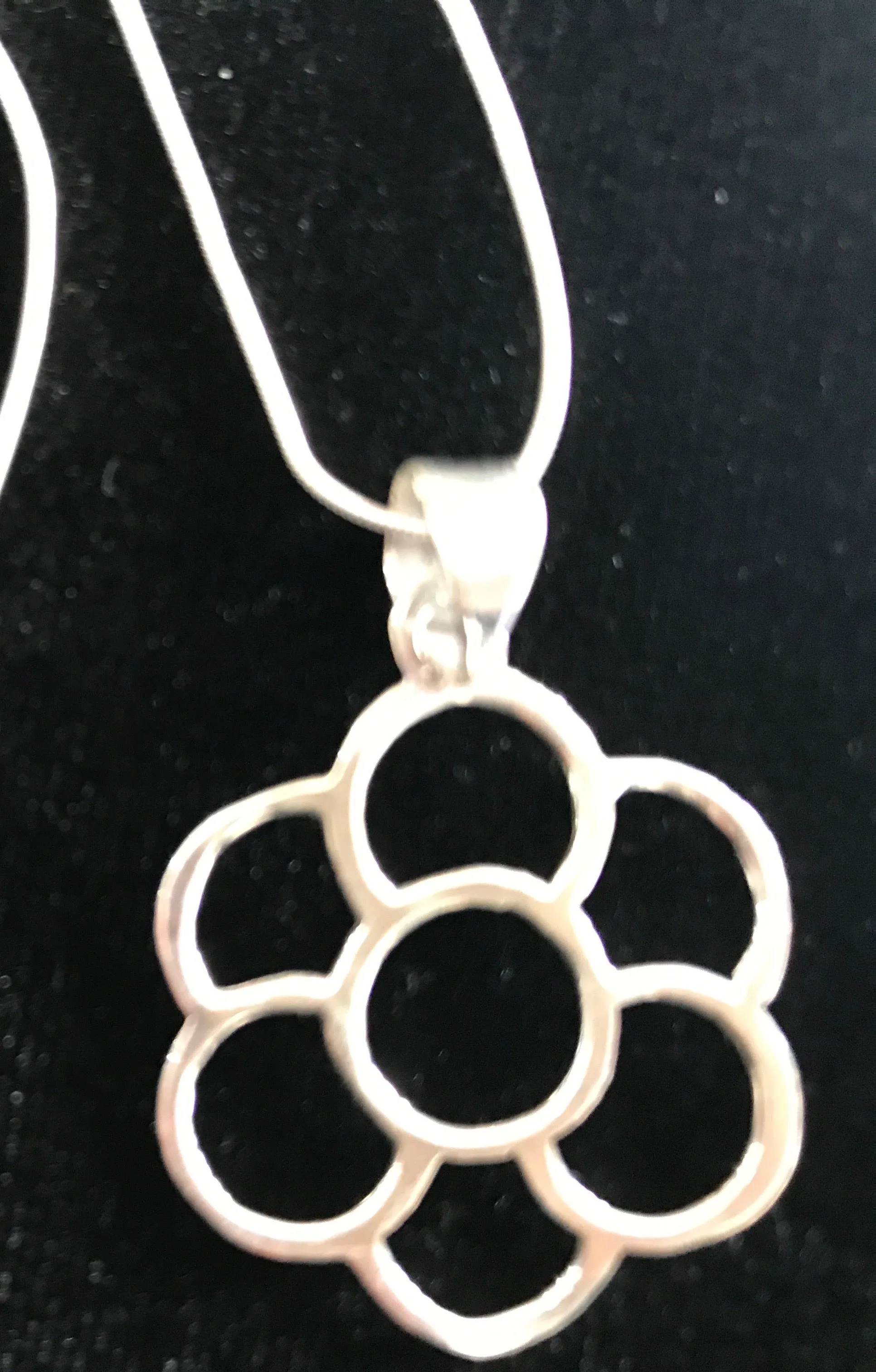 Flower Pendant and Sterling Silver Chain