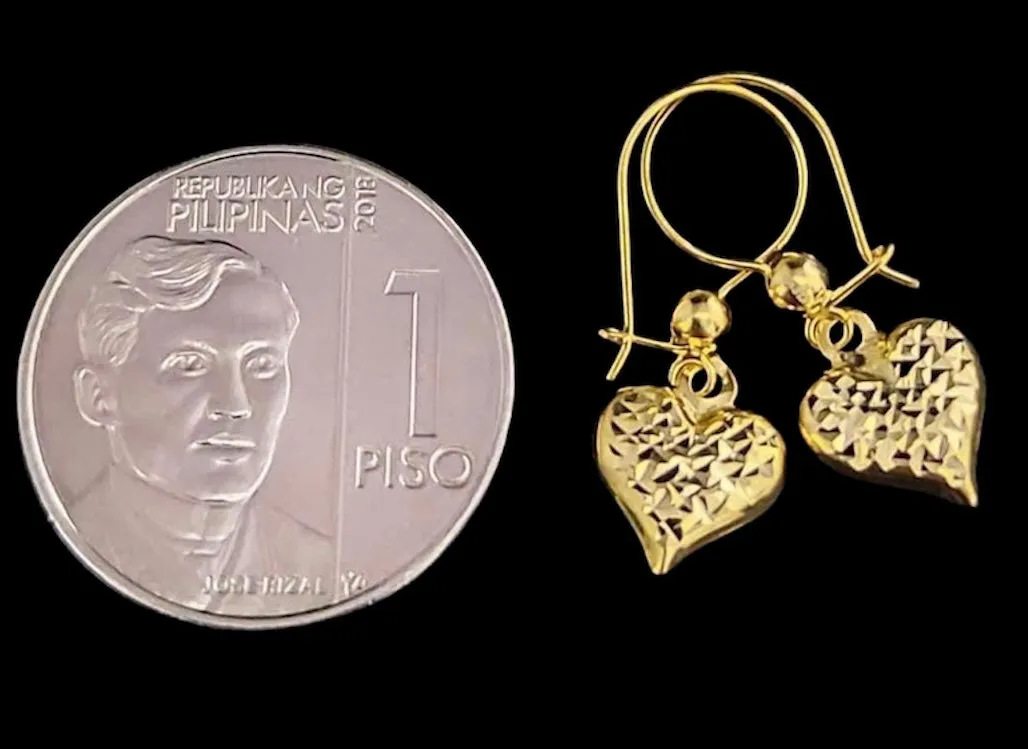 #GOLD2024 | 18K Golden Heart Dangling Earrings