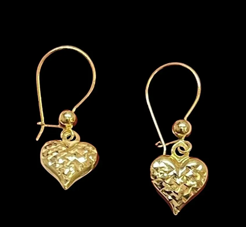 #GOLD2024 | 18K Golden Heart Dangling Earrings