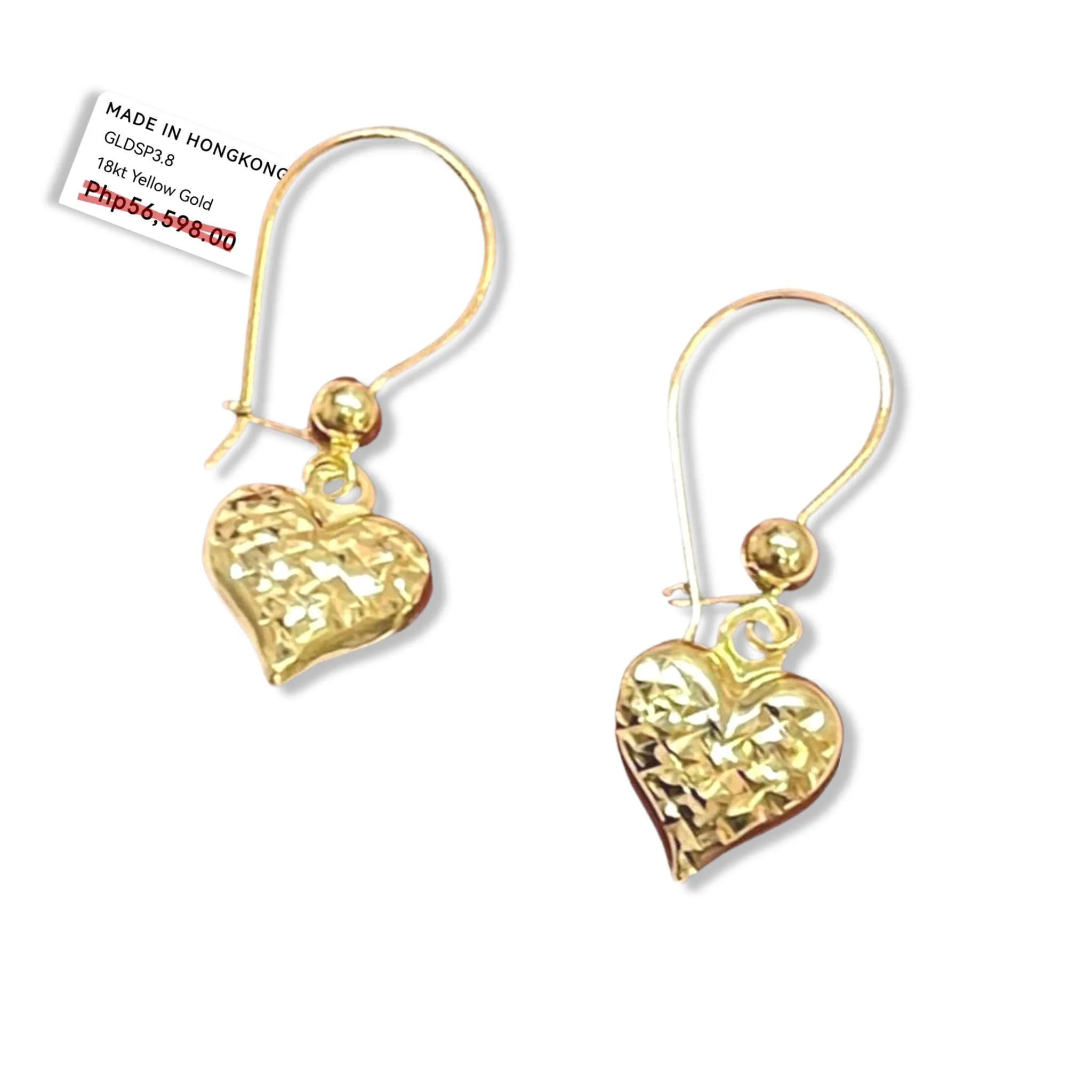 #GOLD2024 | 18K Golden Heart Dangling Earrings