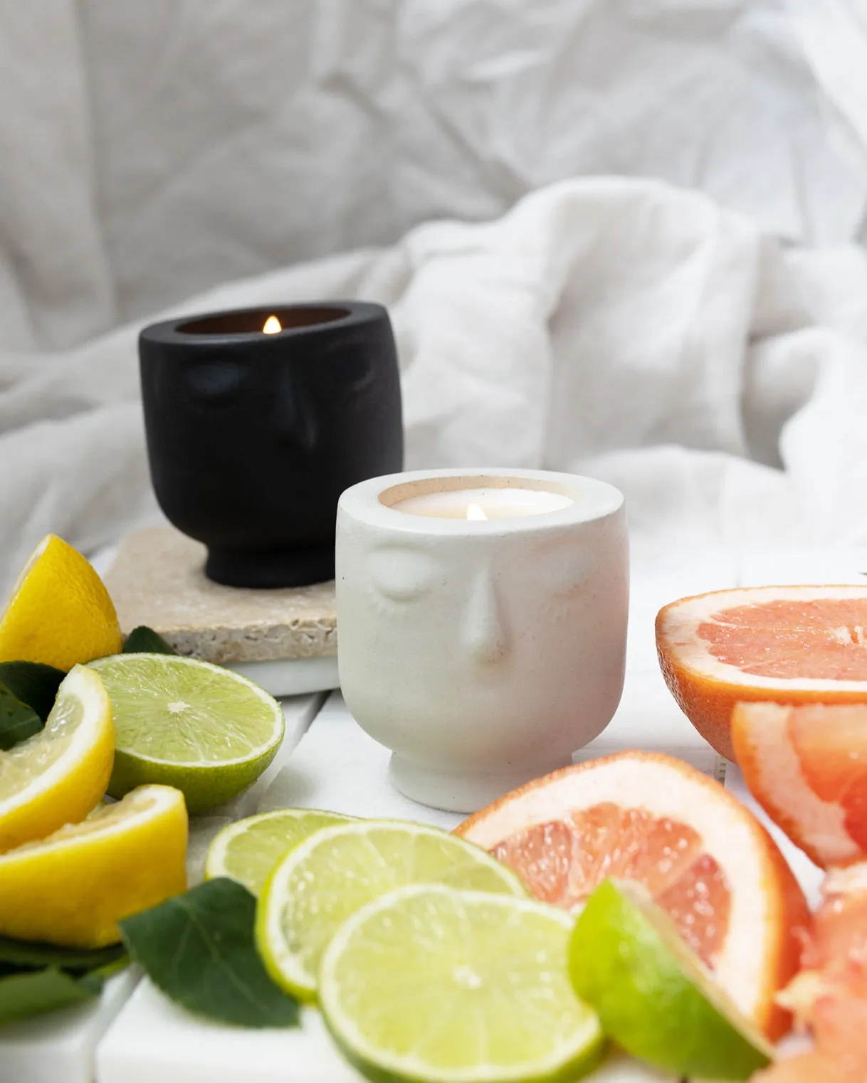 Good Vibes Coconut Soy Candle -  Modern Face Vessel