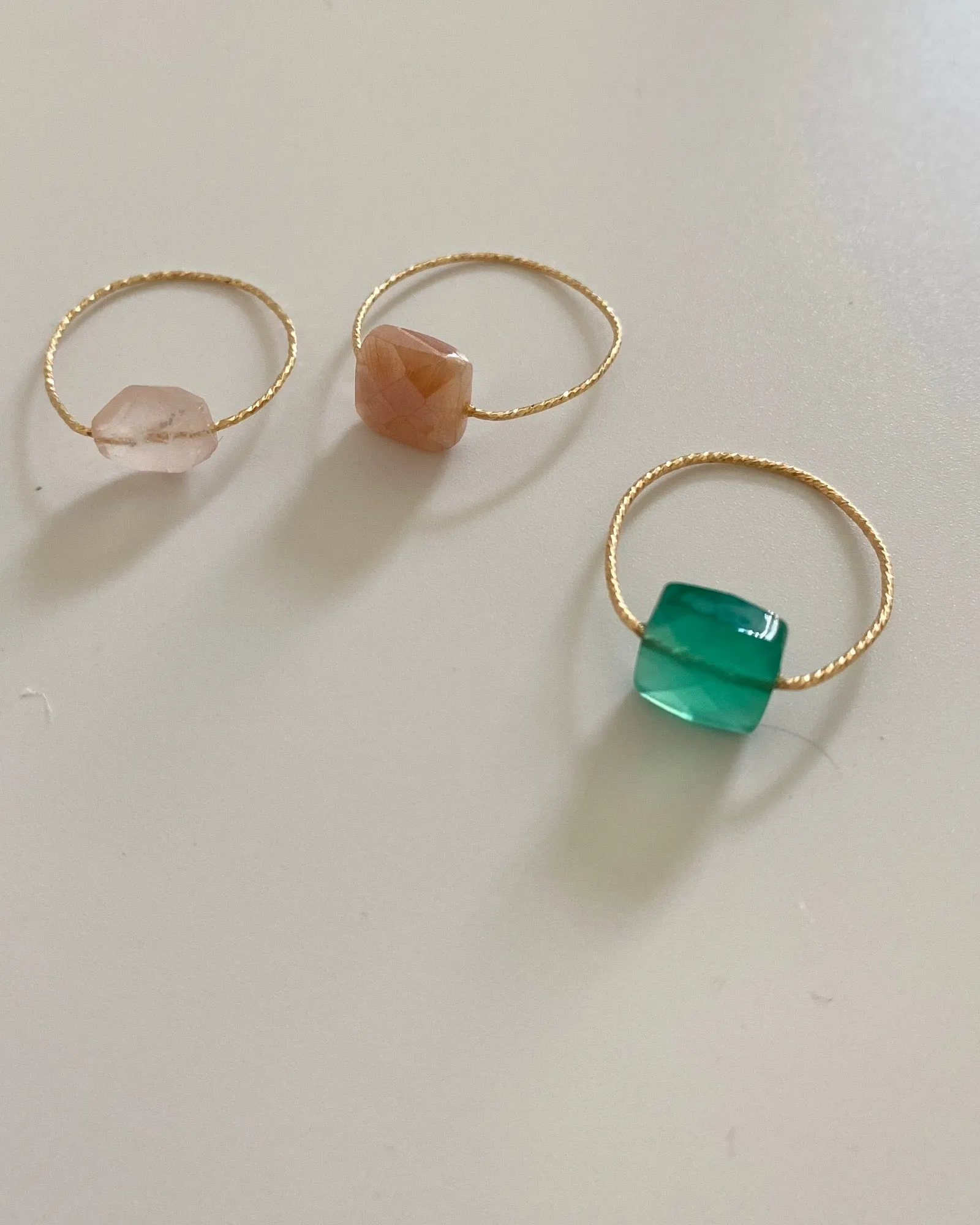 Green onyx Square Daily Serenity Ring
