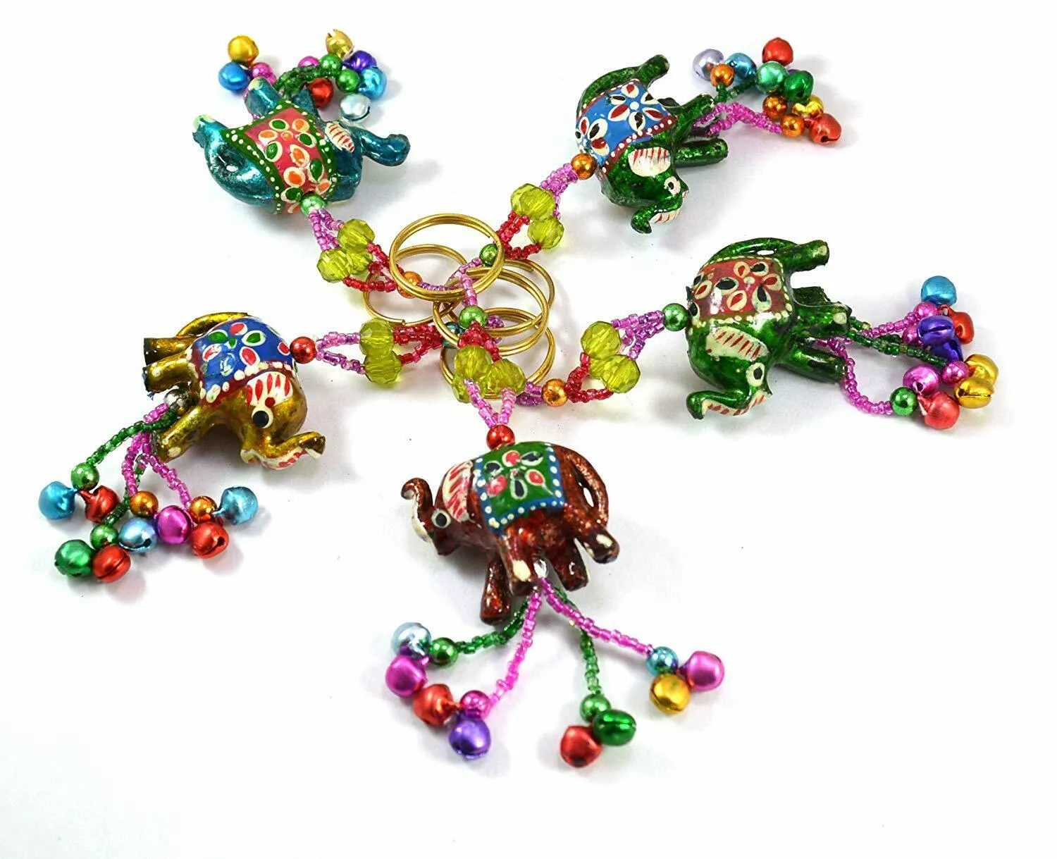 Hand Painted Animal Key Rings Assorted Turtle Bird Elephant Key Chain Gifts
