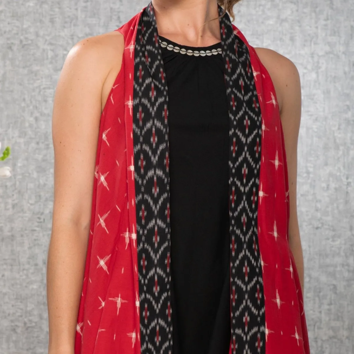 Handwoven Ikat Overlay in Red