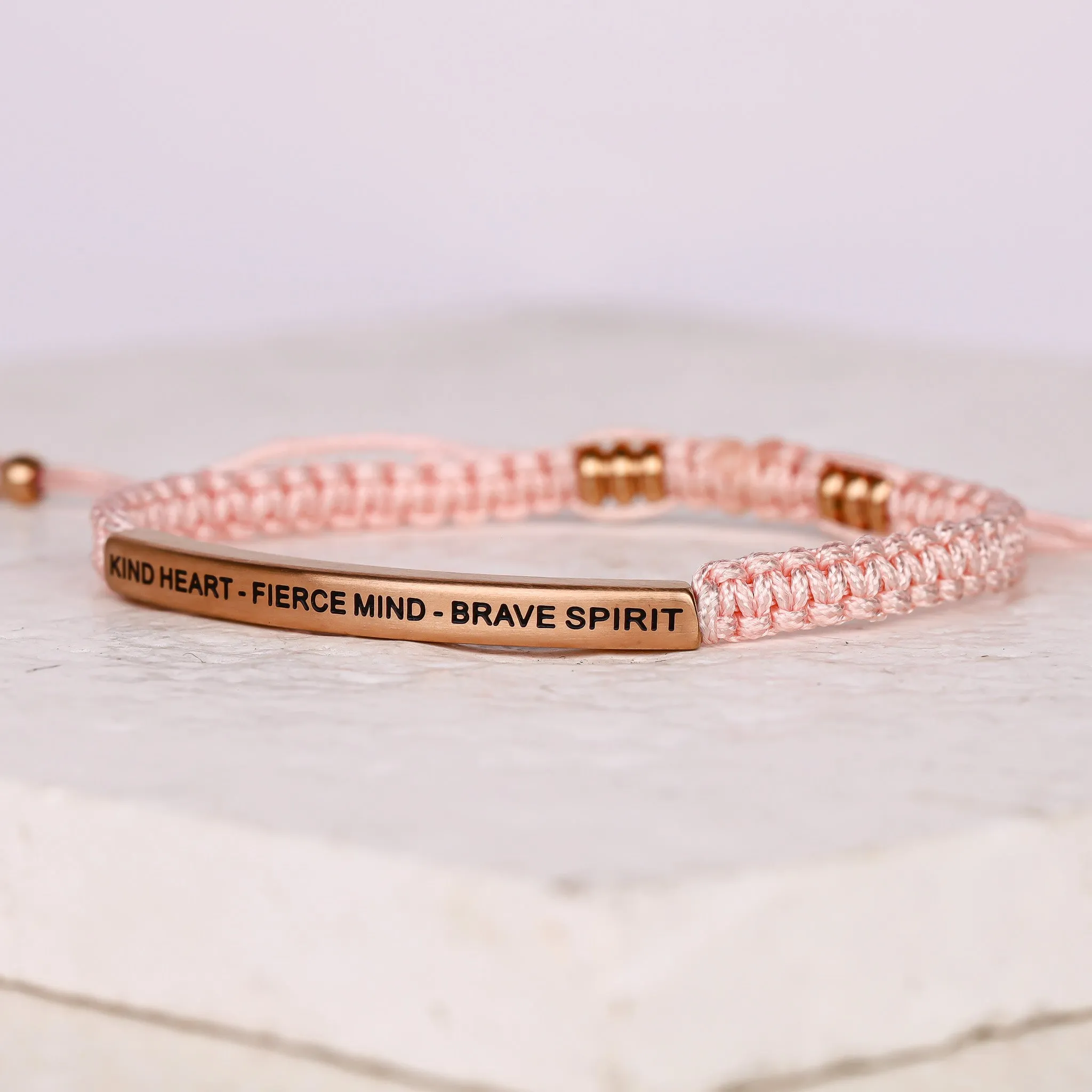 KIND HEART - FIERCE MIND - BRAVE SPIRIT ROPE BRACELET