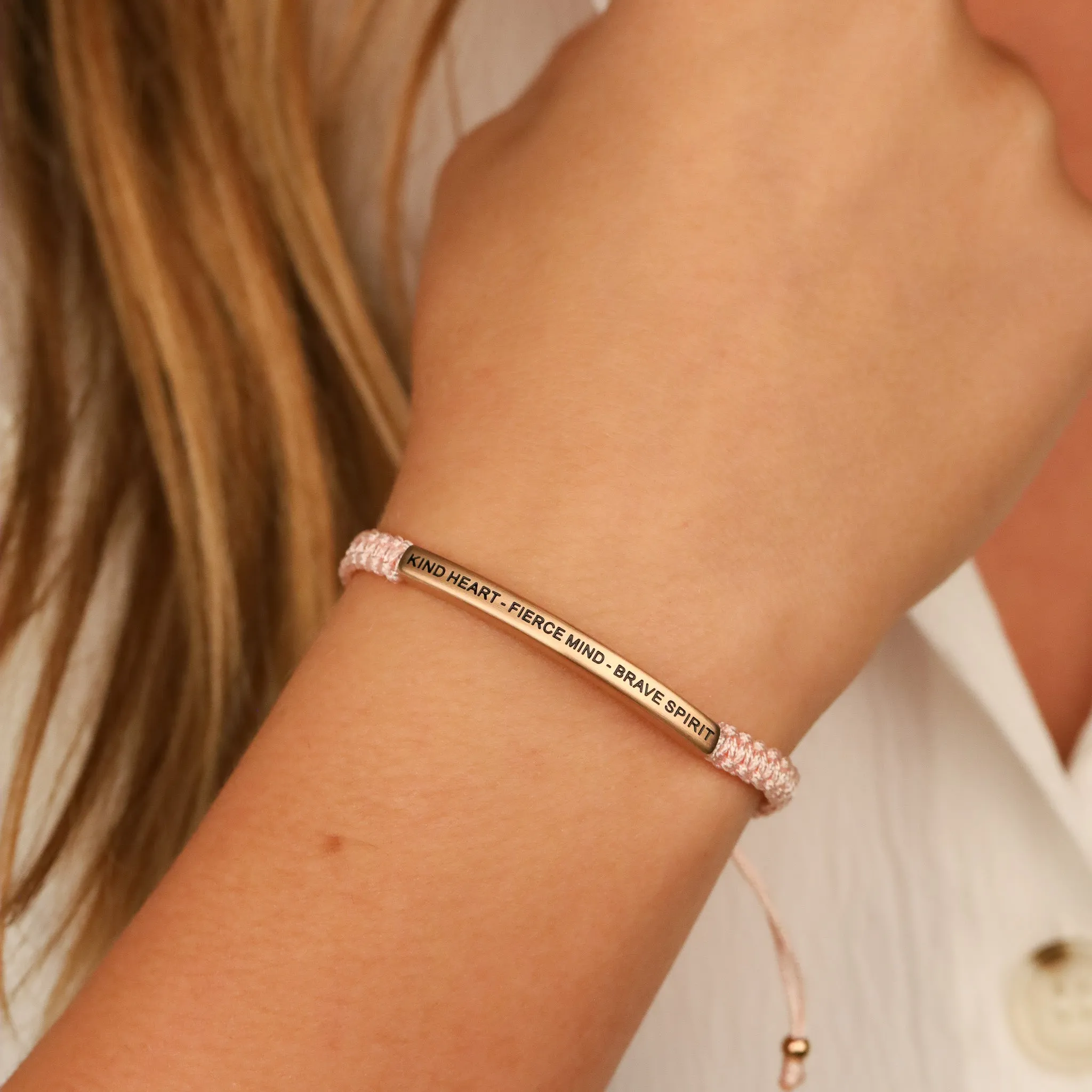 KIND HEART - FIERCE MIND - BRAVE SPIRIT ROPE BRACELET
