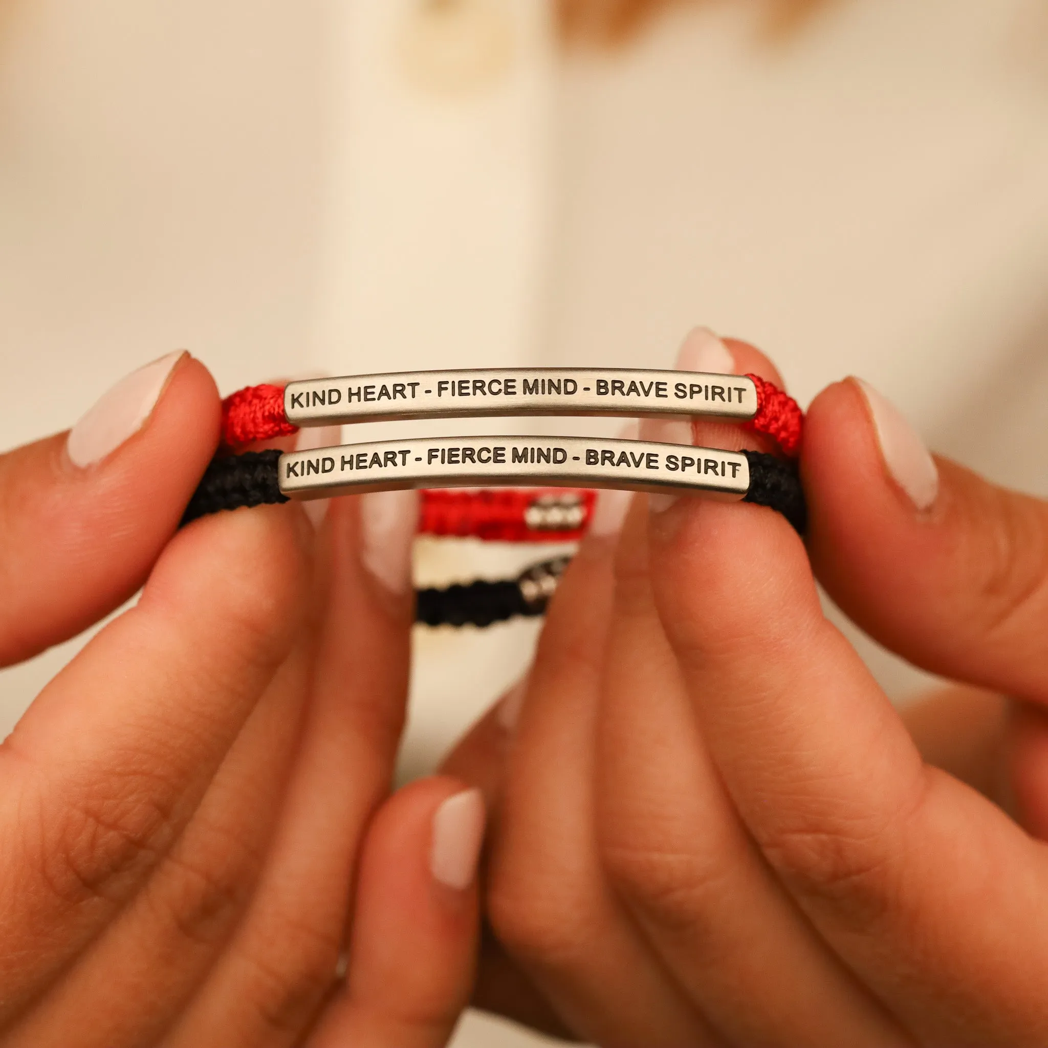 KIND HEART - FIERCE MIND - BRAVE SPIRIT ROPE BRACELET