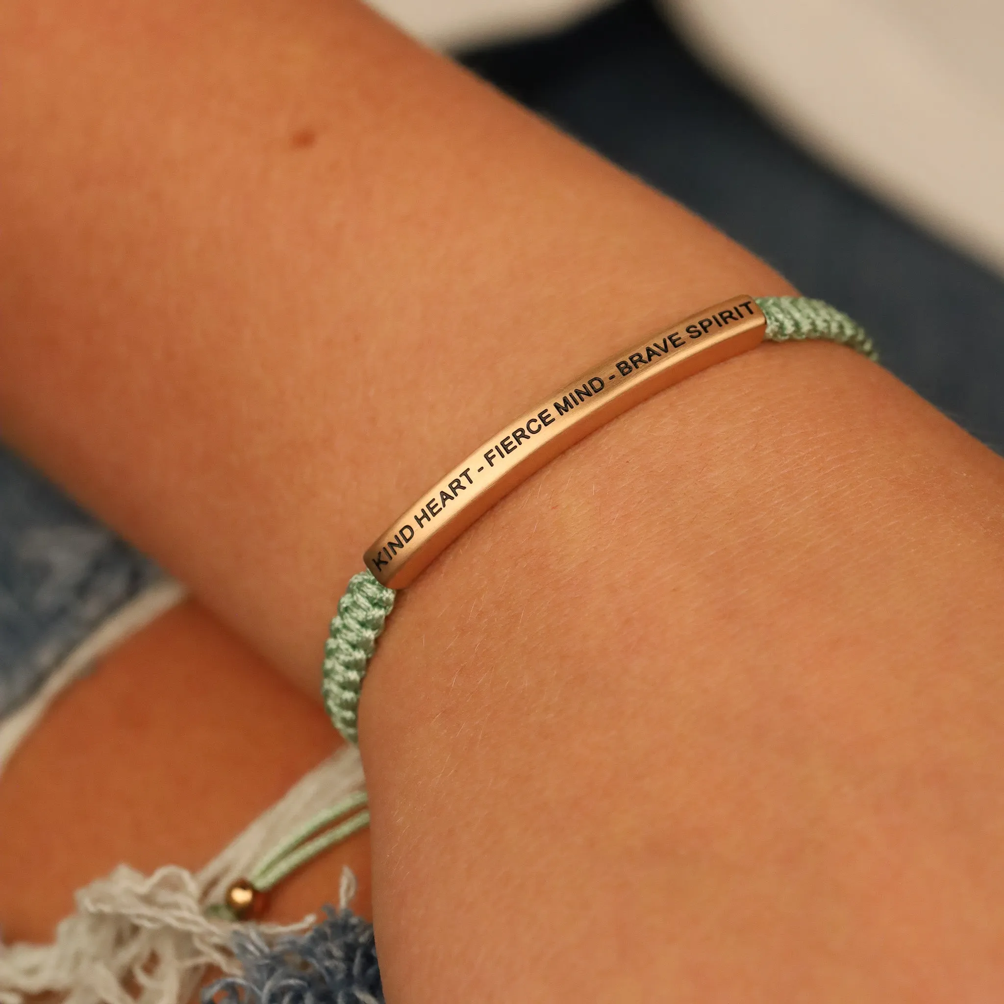 KIND HEART - FIERCE MIND - BRAVE SPIRIT ROPE BRACELET
