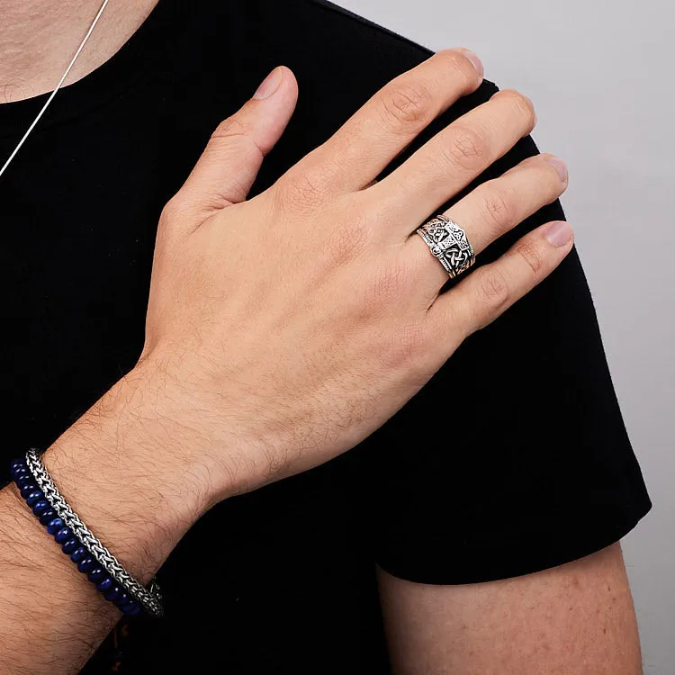 Men's 925 Silver Thor's Hammer Norse Scandinavian Mjolnir Viking Ring