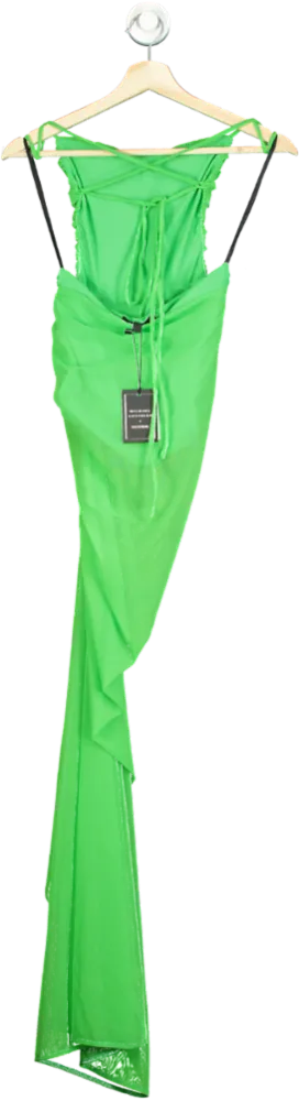 Michael Costello x Revolve Green Ruched Evening Dress UK 10