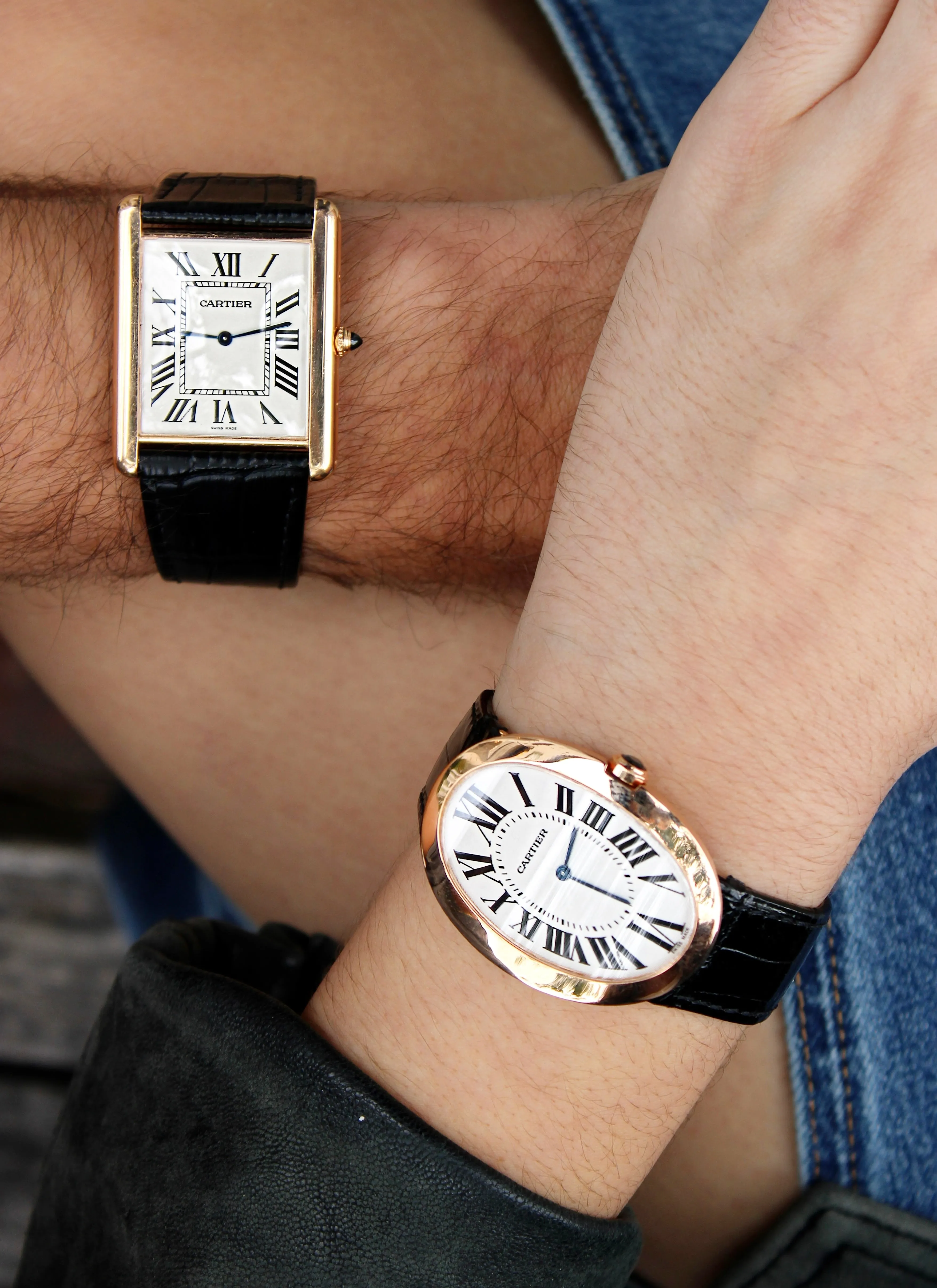 NOS Jumbo Cartier Baignoire 18kt Rose Gold Reference 3033