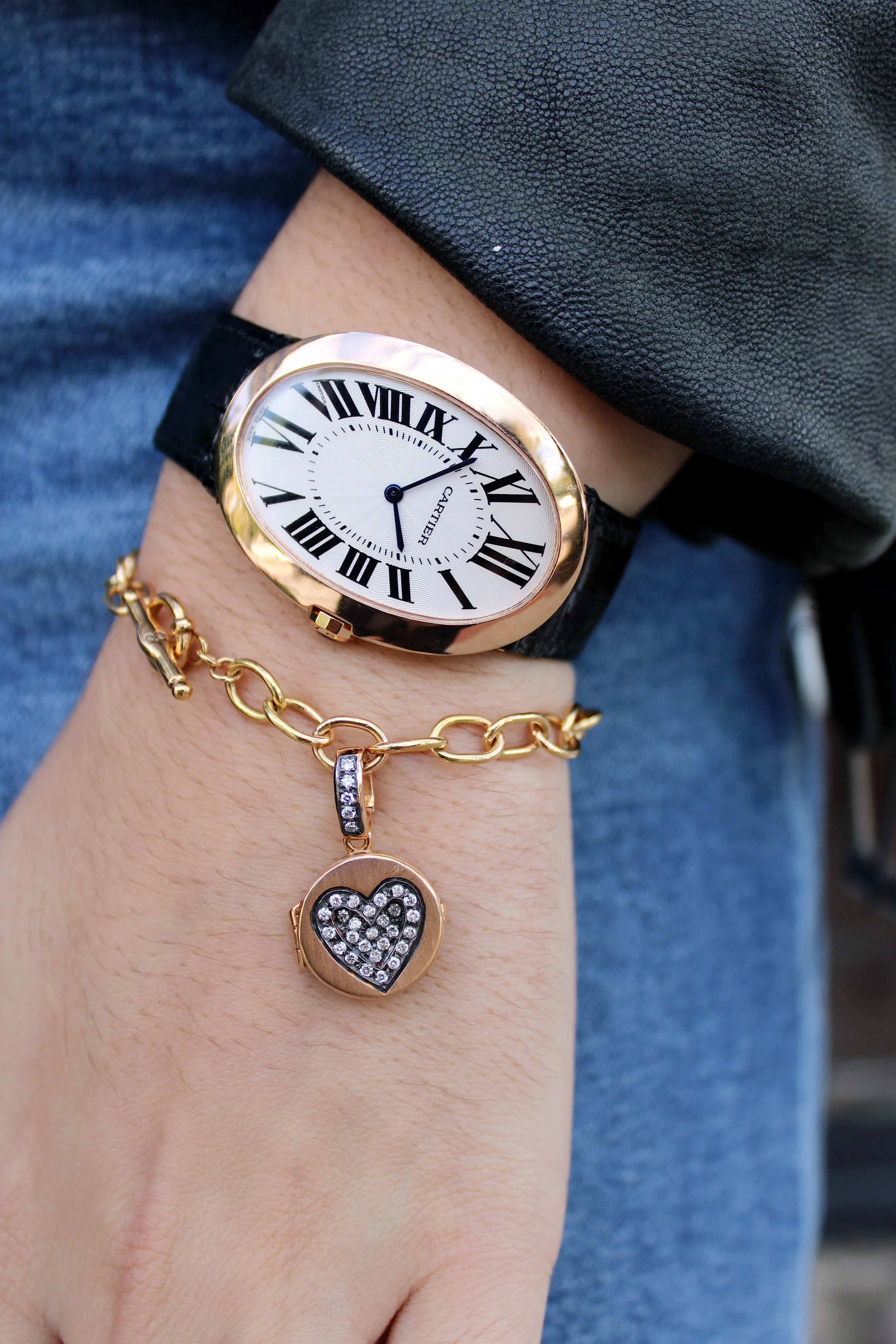 NOS Jumbo Cartier Baignoire 18kt Rose Gold Reference 3033