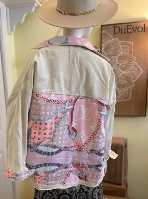 Oversized Cream Denim Jacket