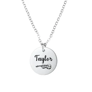 Personalized Violin Charm Necklace