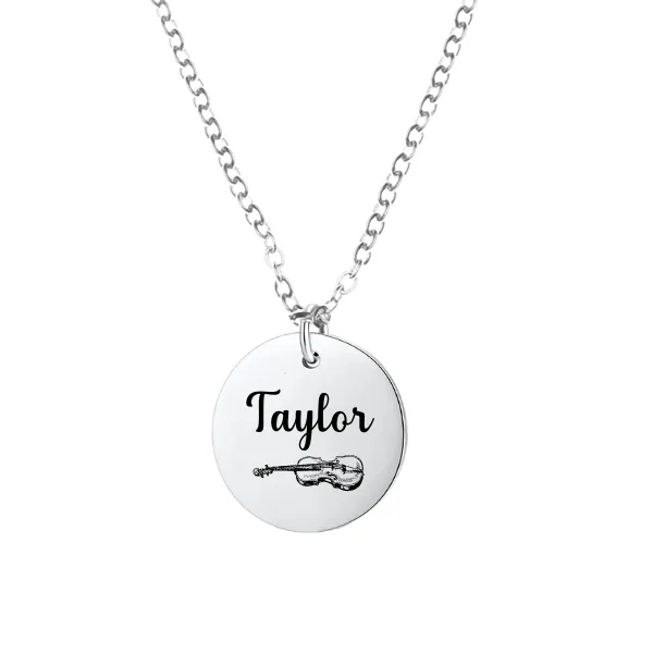 Personalized Violin Charm Necklace