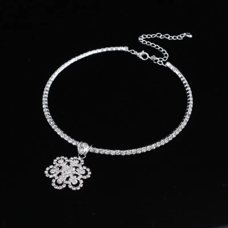 Rhinestones Flower Styles Necklace Earrings Jewelry Sets | Bridelily