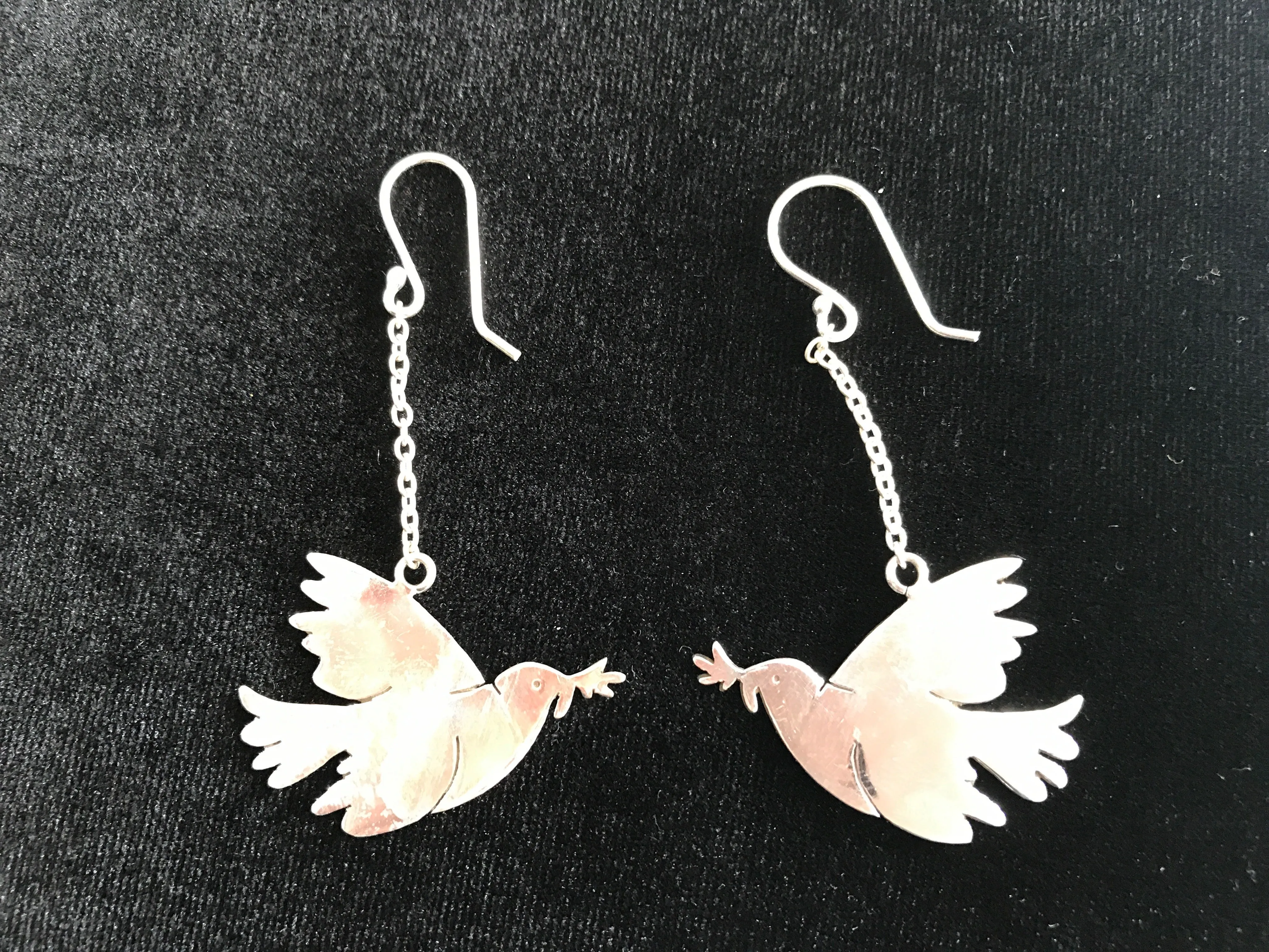 Sterling Silver Dove Earrings