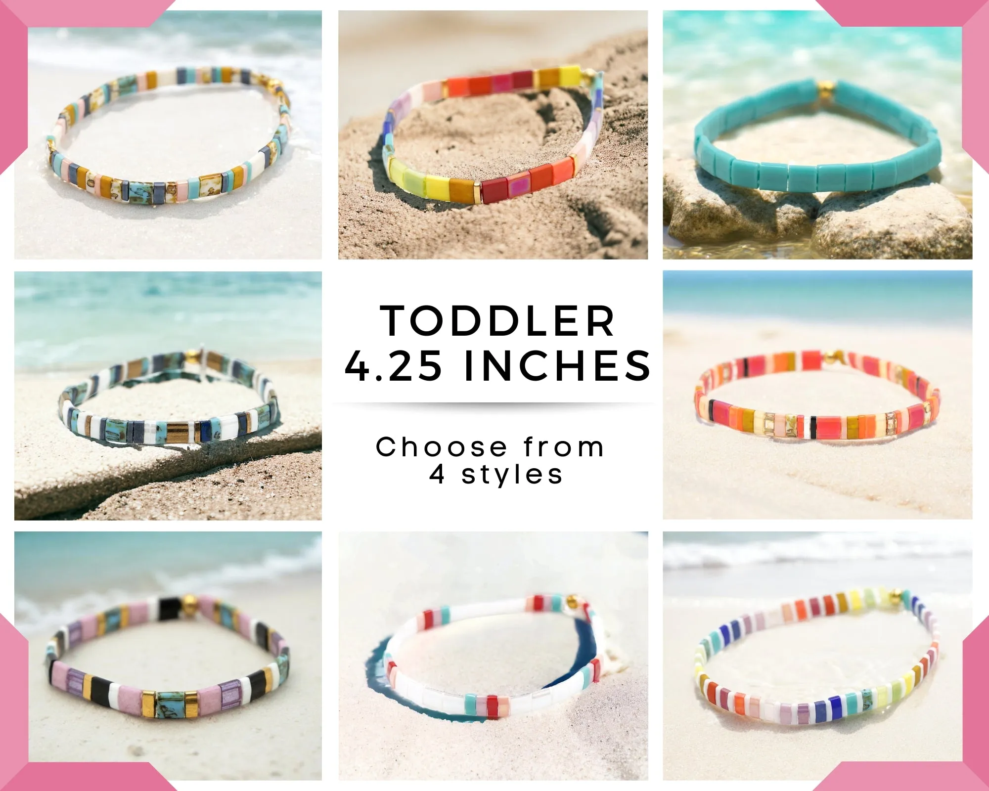TODDLER Bracelets - 4.25 inches - 4 STYLES